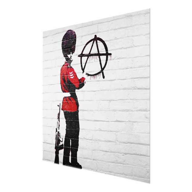 quadro de vidro Anarchist Soldier - Brandalised ft. Graffiti by Banksy