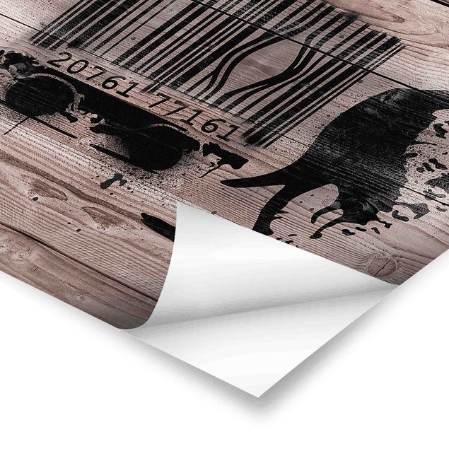 Posters Barcode Leopard - Brandalised ft. Graffiti by Banksy