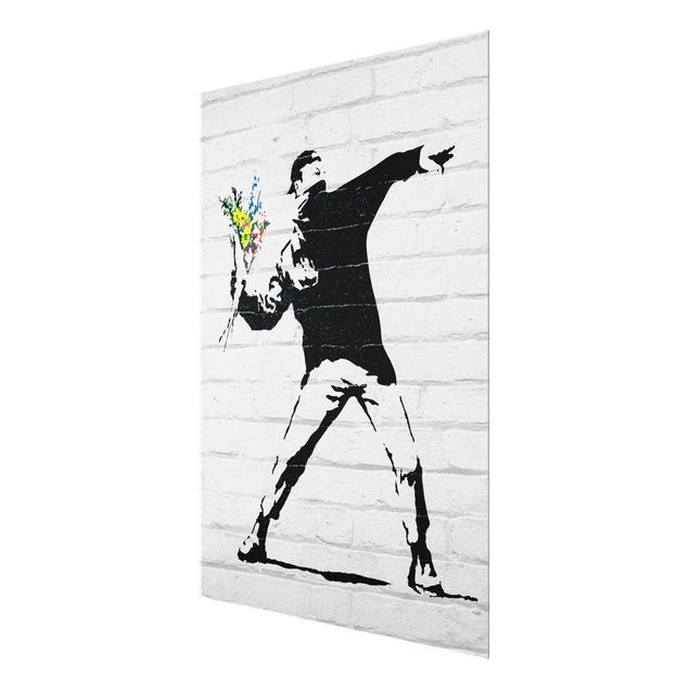 quadro de vidro Flower Thrower - Brandalised ft. Graffiti by Banksy