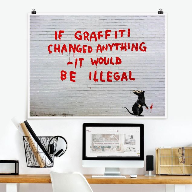 poster preto e branco If Graffiti Changed Anything - Brandalised ft. Graffiti by Banksy