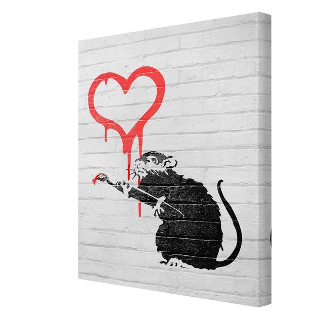 telas decorativas para paredes Love Rat - Brandalised ft. Graffiti by Banksy