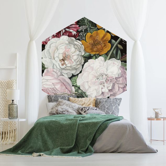 papel de parede moderno Baroque Bouquet