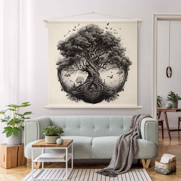 Tapeçaria de parede floresta Tree Of Life Illustration