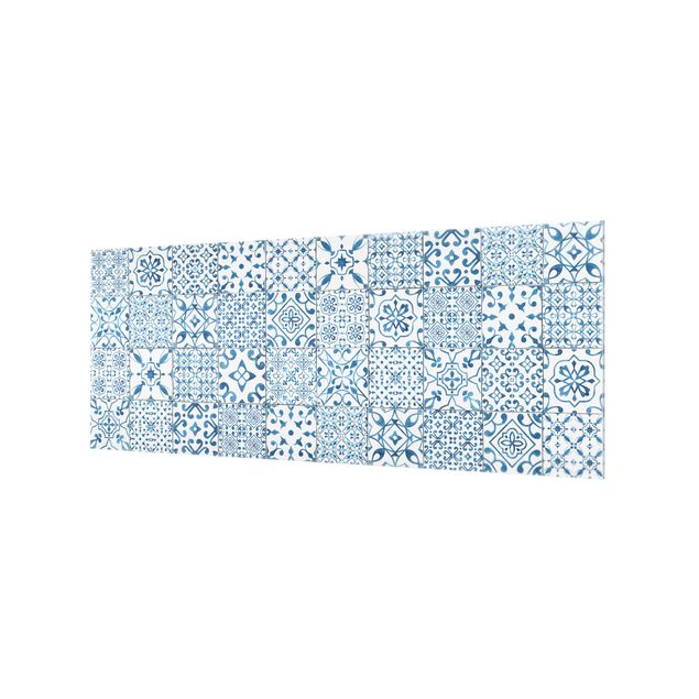 Painel anti-salpicos de cozinha Pattern Tiles Blue White