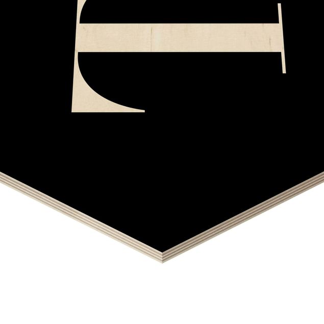 Quadros hexagonais Letter Serif Black T