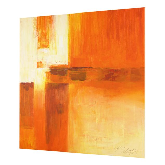 Painel anti-salpicos de cozinha Petra Schüßler - Composition In Orange And Brown 01