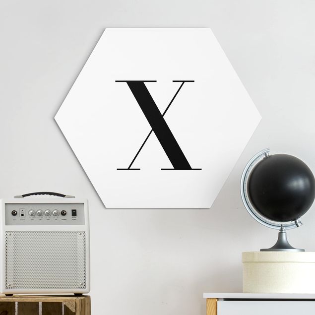 quadro de letras Letter Serif White X