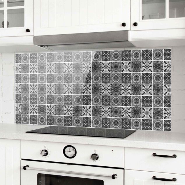decoraçao para parede de cozinha Oriental Mandala Pattern Mix In Black With Glitter Look