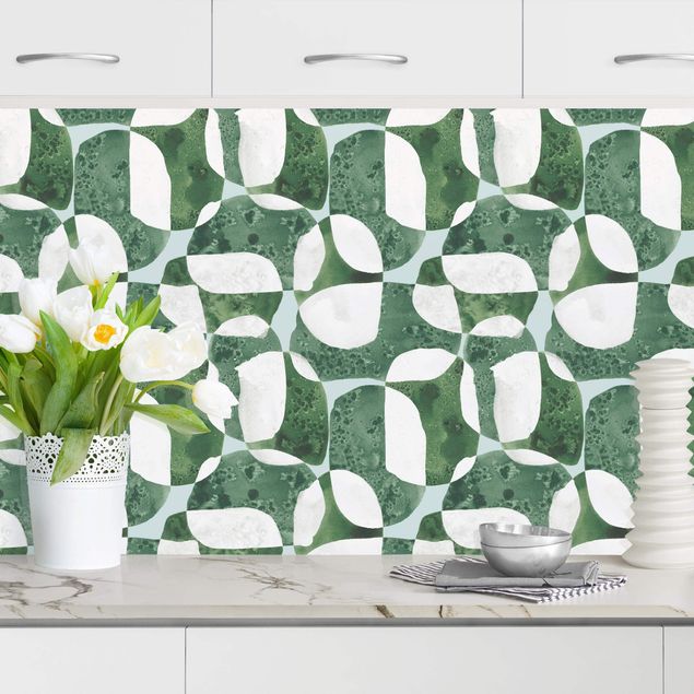 decoraçao para parede de cozinha Living Stones Pattern In Green II