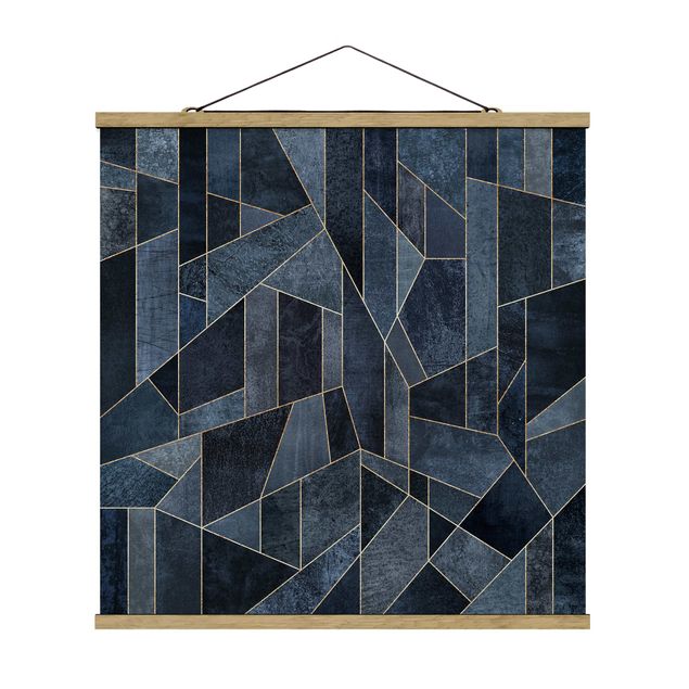 Quadros abstratos Blue Geometry Watercolour