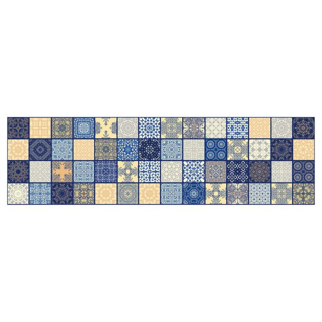 Backsplash de cozinha Sunny Mediterranian Tiles With Blue Joints