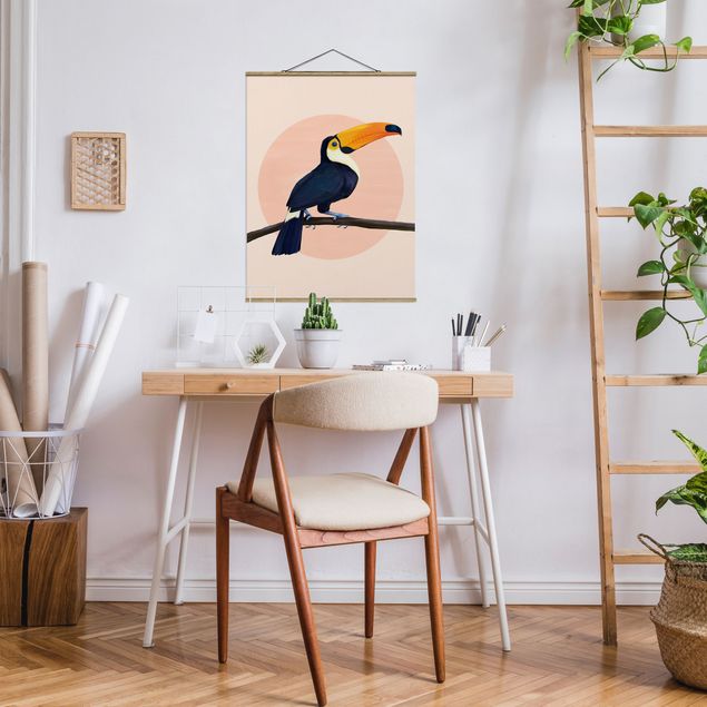 Quadros famosos Illustration Bird Toucan Painting Pastel
