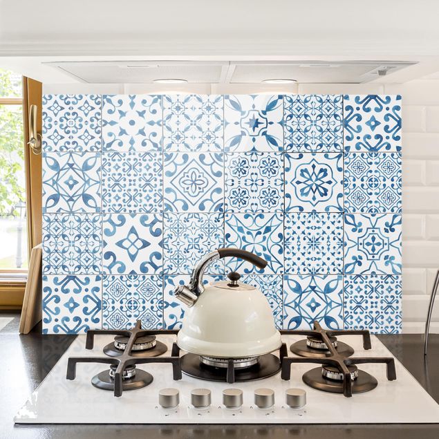 decoraçao cozinha Pattern Tiles Blue White