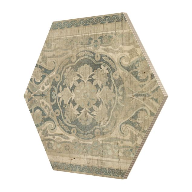 Quadros hexagonais Wood Panels Persian Vintage IV