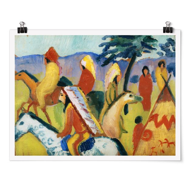 Posters quadros famosos August Macke - Riding Indians