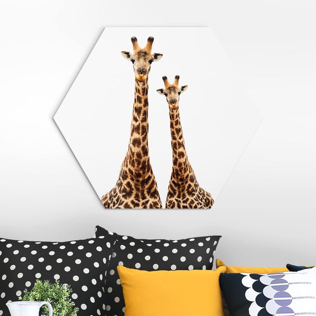 decoração quarto bebé Portait Of Two Giraffes
