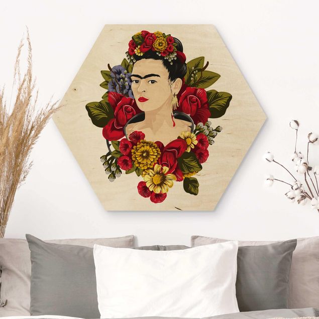 decoraçao para parede de cozinha Frida Kahlo - Roses