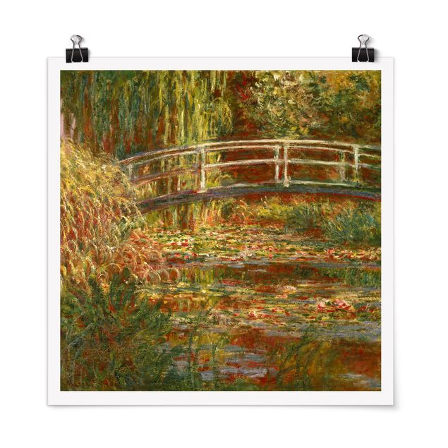 Quadros por movimento artístico Claude Monet - Waterlily Pond And Japanese Bridge (Harmony In Pink)