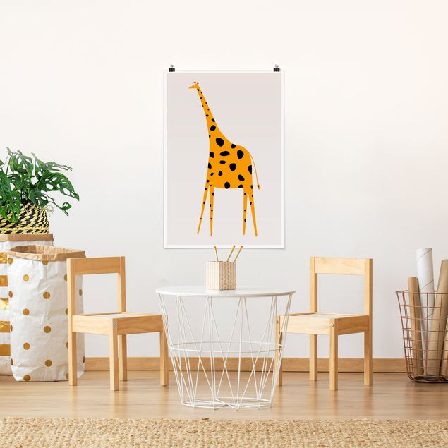 Quadros girafas Yellow Giraffe