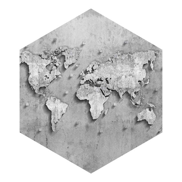 murais de parede Concrete World Map