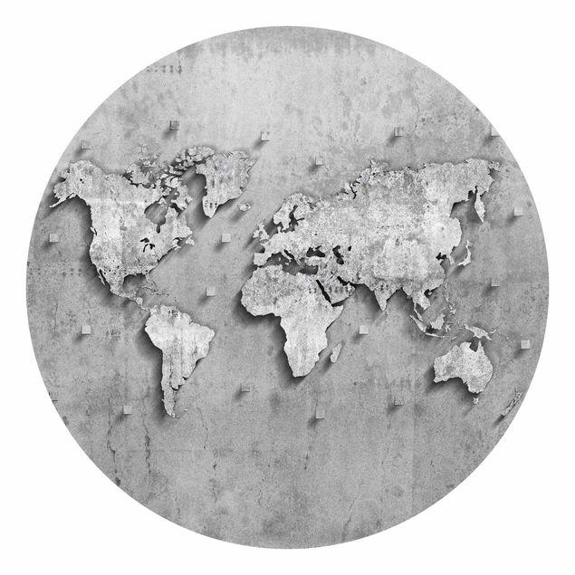 papel de parede moderno Concrete World Map