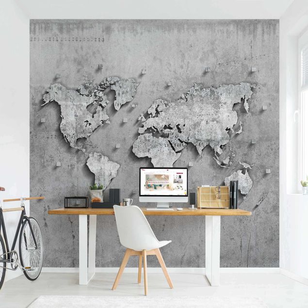 decoraçoes cozinha Concrete World Map