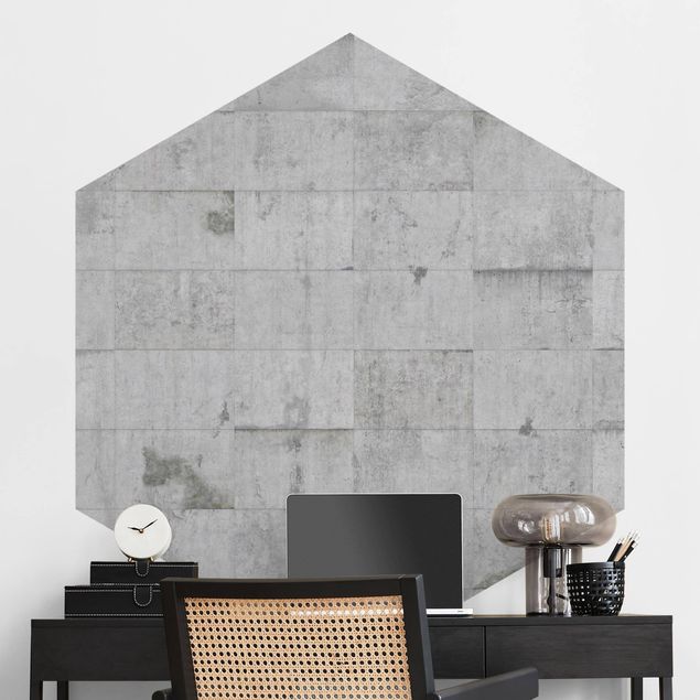 decoraçao para parede de cozinha Concrete Brick Look Gray