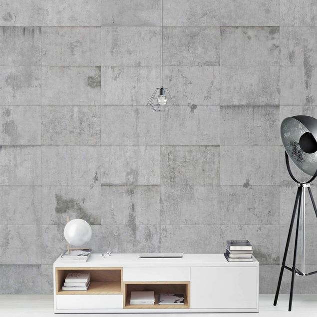 papel de paredes 3d Concrete Brick Look Grey