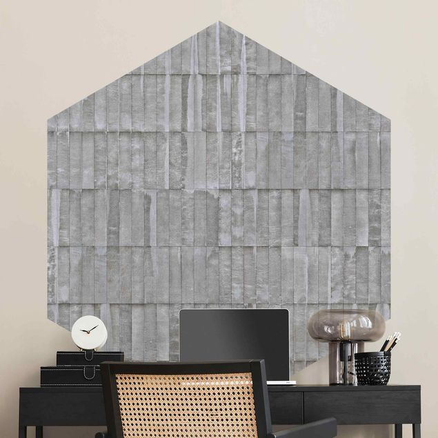 papel parede tijolinho Concrete Brick Wallpaper