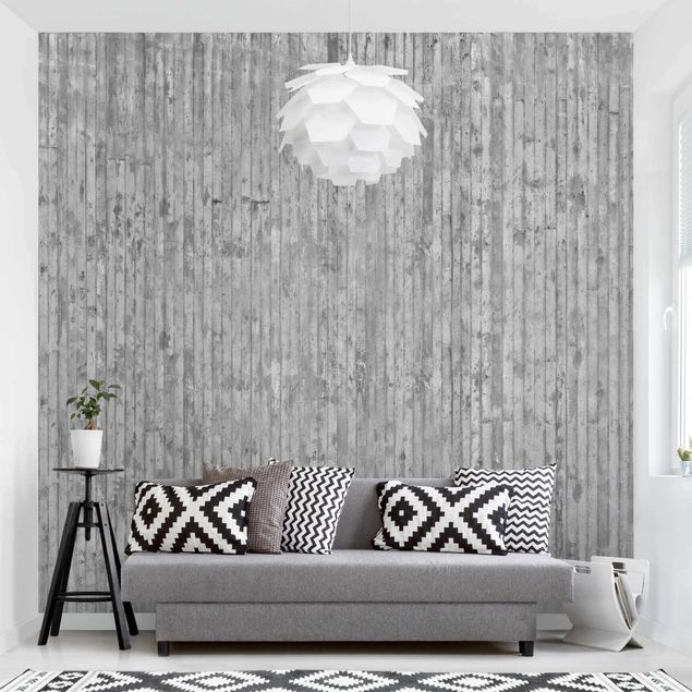 decoraçao cozinha Concrete Look Wallpaper With Stripes