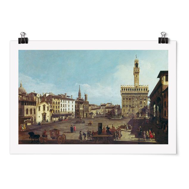 Quadros movimento artístico Pós-impressionismo Bernardo Bellotto - The Piazza della Signoria in Florence