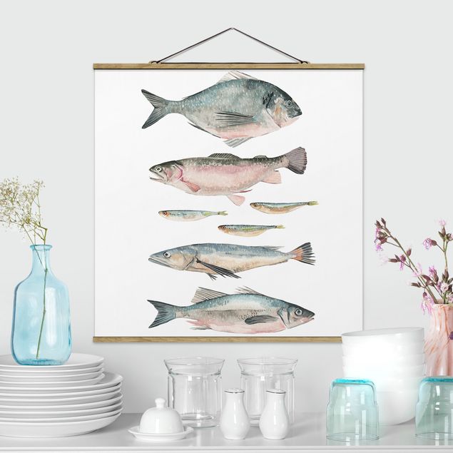 decoraçoes cozinha Seven Fish In Watercolour II