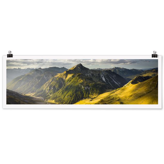 Posters paisagens Mountains And Valley Of The Lechtal Alps In Tirol
