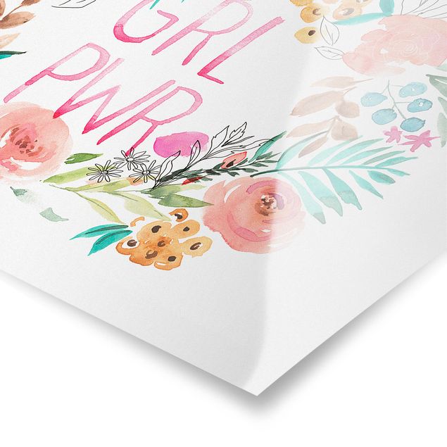 posters decorativos Pink Flowers - Girl Power