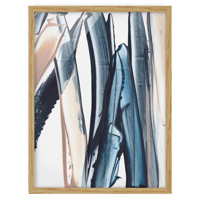 quadros abstratos para sala Blue And Beige Stripes