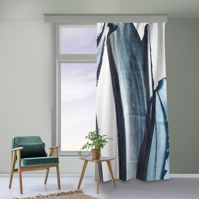 cortinas para janelas pequenas Blue And Beige Stripes