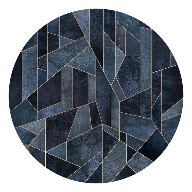 papel de parede moderno para sala Blue Geometry Watercolour