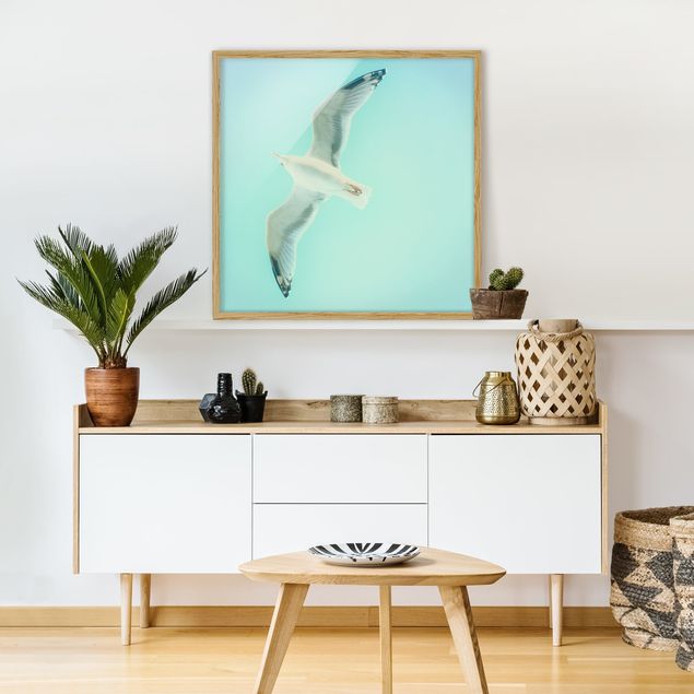 quadros modernos para quarto de casal Blue Skies with Seagull
