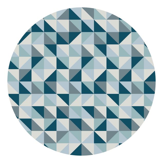 papel de parede para quarto de casal moderno Blue Triangle Pattern