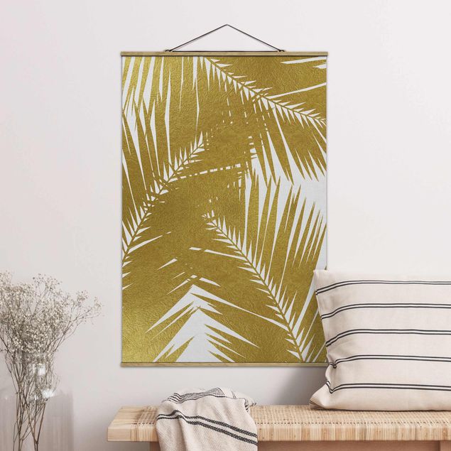 decoraçoes cozinha View Through Golden Palm Leaves