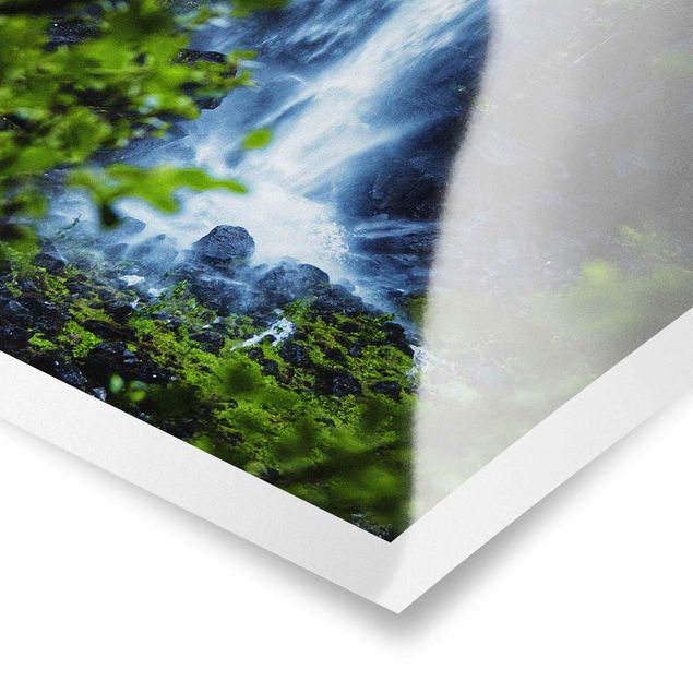 quadro decorativo verde View Of Waterfall