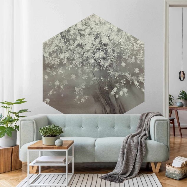 papel de parede para quarto de casal moderno Blossoming Trees