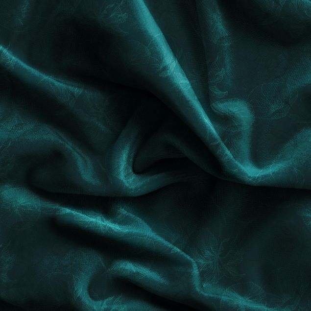 cortina sob medida Flower Mix - Dark Jade Green