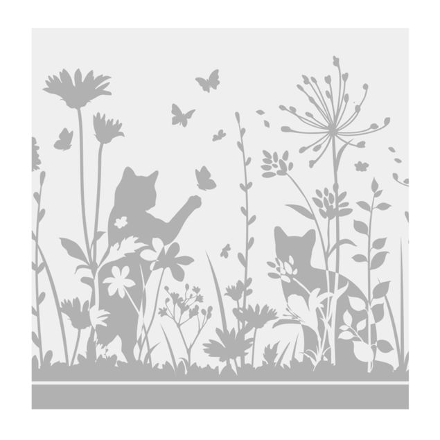 Películas de privacidade para janelas Flower Meadow With Cats