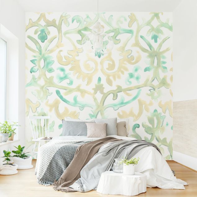 papel de parede para quarto de casal moderno Bohemian Watercolour Ornament