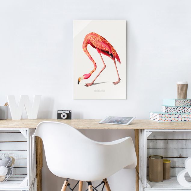 Quadros retro Boho Birds - Flamingo
