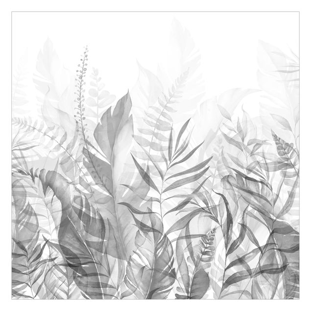 Mural de parede Botany - Tropical Leaves Grey