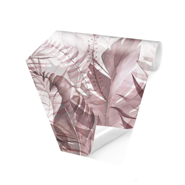 papel parede rosa Botany - Tropical Leaves Pink