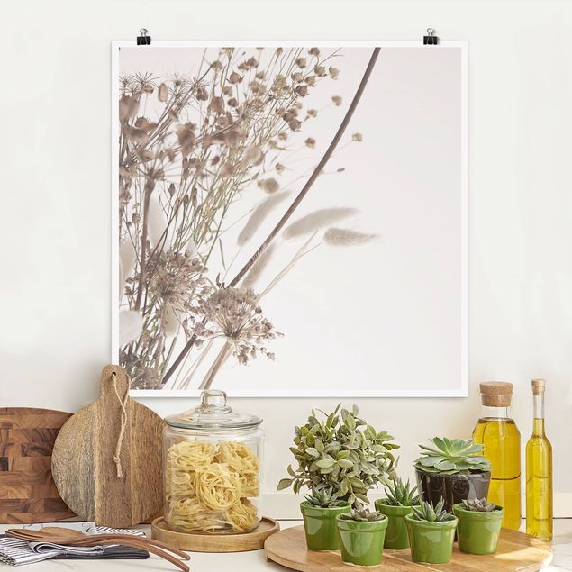 Posters flores Bouquet Of Ornamental Grass And Flowers