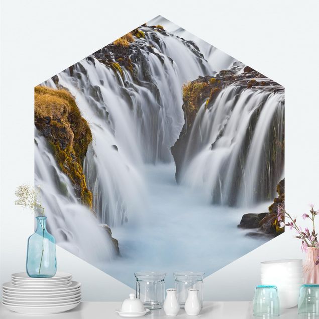 Papel de parede cascatas Brúarfoss Waterfall In Iceland
